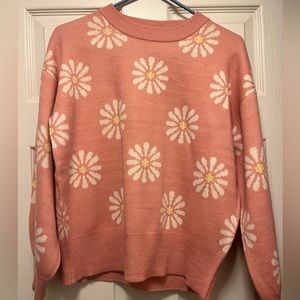 Cute Pink Daisy Sweater 🌸 Women’s Sm